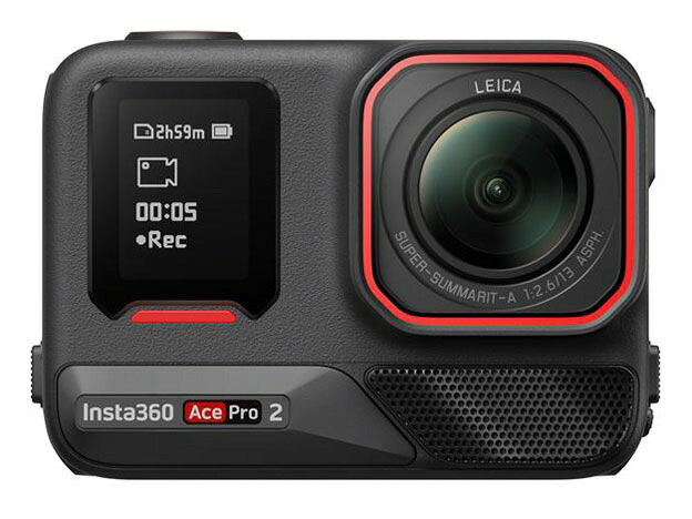 【ポイント10倍】 Insta360 ビデオカメラ Insta360 Ace Pro 2 デュアルバッテリーキット [ブラック] [タイプ：アクションカメラ 画質：8K 撮影時間：180分 本体重量：177.2g 撮像素子：1/1.3型] 【P10倍】 53,526円