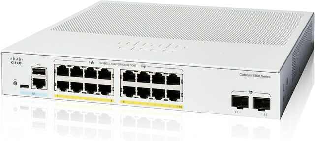 【尖んがり10倍】 Cisco Systems スイッチングこしき(網状組織こしき) Cisco Catalyst 1300 C1300-16P-2G [移らす速力度：10BASE-T(10Mbps)/100BASE-TX(100Mbps)/1000BASE-T(1000Mbps) 界面数：16 スイッチングファブリック：36Gbps PoE相応う：○ ワット数内蔵：○] 【P10倍】