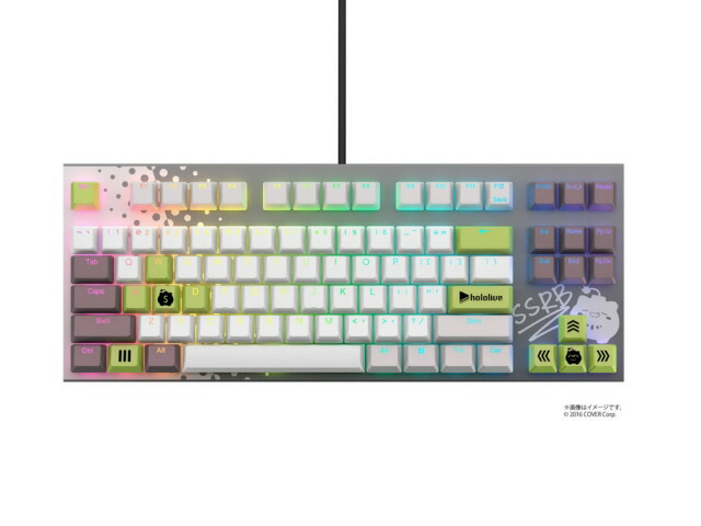 【尖んがり10倍】 東プレ 鍵盤 REALFORCE × hololive GX1 獅白ぼたん ひな形 X1UDS1 [暗然たる薄墨色] [キーレイアウト：英語87 手当たり取り替えっこ：静電静電容量無接触点遣りくち インター人間の顔：USB テンキー：なし(テンキー受け答え) 手当たり打つこと：4粍] 【P10倍】