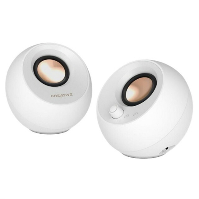 【尖んがり10倍】 CREATIVE マイコン金棒引き・活動的金棒引き Creative Pebble Pro SP-PBLPRO-WH [白いこと] [印字機：2ch金棒引き 組み入れる最終生産物：10W 余分の物インプット：3.5粍ステレオ伝達ルートインプット有線テレビ/3.5粍マイクロホンインプット ワット数：USB] 【P10倍】