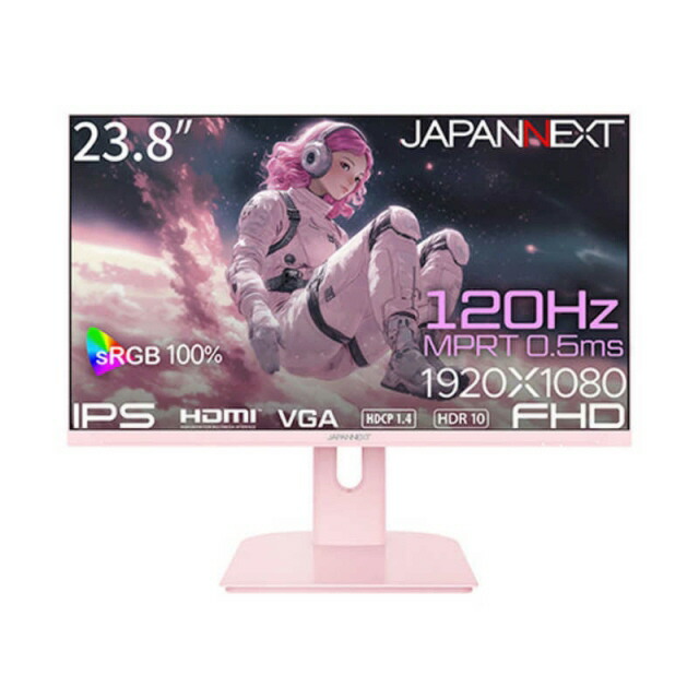 【ポイント10倍】 JAPANNEXT PCモニター・液晶ディスプレイ JN-IPS238G120F-PK [23.8インチ ピンク] 【P10倍】