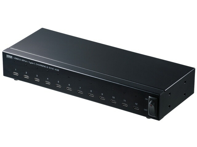 【ポイント10倍】 サンワサプライ USBハブ USB-2THCS12N [ポート数：12系統 電源供給：セルフパワー インターフェイス(パソコン側)：USB2.0 Type-C インターフェイス(USB機器側)：USB2.0 Type-Cx12] 【P10倍】