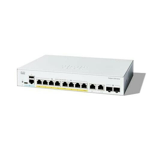 【ポイント10倍】 Cisco Systems スイッチングハブ(ネットワークハブ) Cisco Catalyst 1200 C1200-8P-E-2G [転送速度：10BASE-T(10Mbps)/100BASE-TX(100Mbps)/1000BASE-T(1000Mbps) ポート数：10 スイッチングファブリック：20Gbps PoE対応：○] 【P10倍】