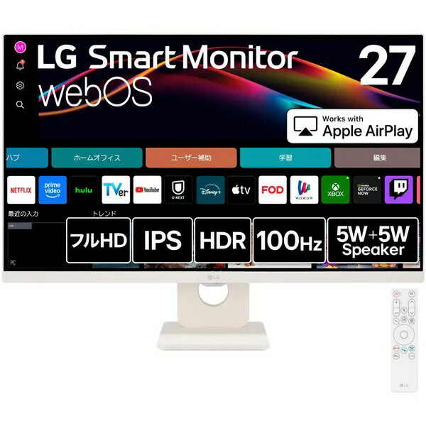 楽天市場】LG 27インチ webOS対応スマートモニター FHD 27SR50F-B - LG