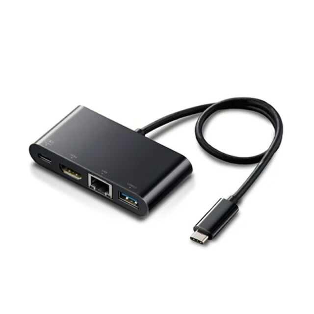 【ポイント10倍】 エレコム USBハブ DST-C09BK [ブラック] [ポート数：1系統 インターフェイス(パソコン側)：USB3.1 Gen1(USB3.0) Type-C インターフェイス(USB機器側)：USB3.1 Gen1(USB3.0) Type-Ax1/HDMIx1/LANx1] 【P10倍】