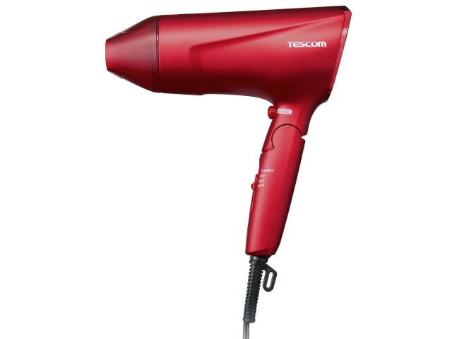 【ポイント10倍】 テスコム ヘアドライヤー Speedom TD570A-R [レッド] [種類：ヘアドライヤー 風量：2.3m3/分(TURBO時 JIS規格測定法による) マイナスイオン：○ 冷風：○ 重量：435g(本体のみ)/455g(セットフード付き)] 【P10倍】