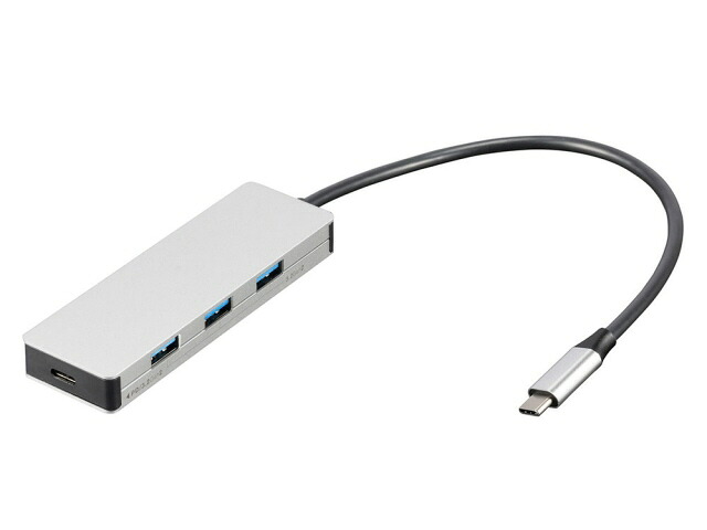 【ポイント10倍】 ナカバヤシ USBハブ Digio2 UH-C3334SL [シルバー] [ポート数：4系統 電源供給：バスパワー インターフェイス(パソコン側)：USB3.2 Gen2 Type-C インターフェイス(USB機器側)：USB3.2 Gen2 Type-Ax3/Type-Cx1] 【P10倍】｜YOUPLAN