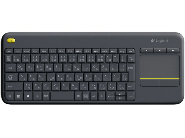 【ポイント10倍】 ロジクール キーボード Wireless Touch Keyboard k400 Plus K400pBK [ブラック] [キーレイアウト：日本語84 キースイッチ：メンブレン インターフェイス：USB テンキー：なし(テンキーレス) キーストローク：2.7mm] 【P10倍】