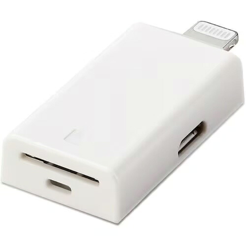 【尖んがり10倍】 エレコム 歌留多主導者 MR-LD102WH [Lightning/microUSB 8インチ1 白いこと] [界面：Lightning/microUSB2.0 microSD歌留多：○] 【P10倍】