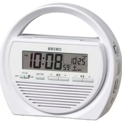 【ポイント10倍】 セイコークロック ラジオ SQ764W [受信バンド：AM/FM シンセチューニング：○ 乾電池：単3アルカリ×3 充電池：○] 【P10倍】