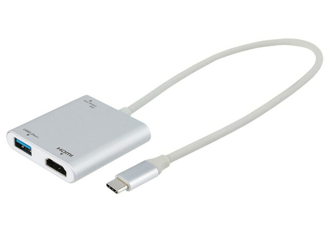【ポイント10倍】 ナカバヤシ USBハブ Digio2 UD-C03SL [シルバー] [ポート数：1系統 電源供給：バスパワー インターフェイス(パソコン側)：USB Type-C インターフェイス(USB機器側)：USB3.2 Gen1 Type-Ax1/HDMIx1] 【P10倍】