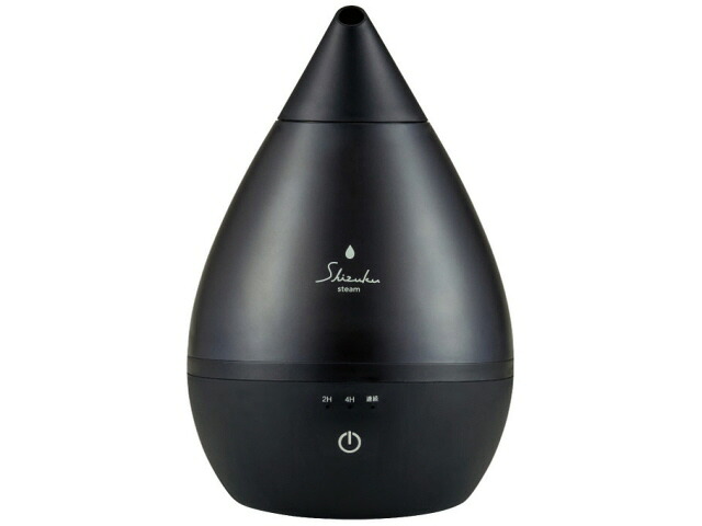 【ポイント10倍】 アピックス 加湿器 SHIZUKU steam ASZ-240-BK [ブラック] [加湿タイプ：スチーム式 タンク容量：2.4L 適用畳数(木造和室)：4畳 適用畳数(プレハブ洋室)：6畳 設置タイプ：卓上 その他機能：アロマ] 【P10倍】