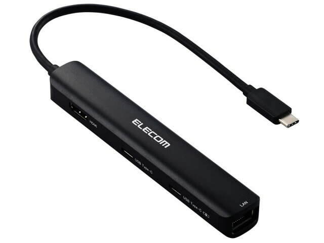 【ポイント10倍】 エレコム USBハブ DST-C30BK [ブラック] [ポート数：3系統 電源供給：バスパワー インターフェイス(パソコン側)：USB3.2 Gen1 Type-C インターフェイス(USB機器側)：USB3.2 Gen1 Type-Ax2/Type-Cx1/HDMIx1/LANx1] 【P10倍】 9,315円