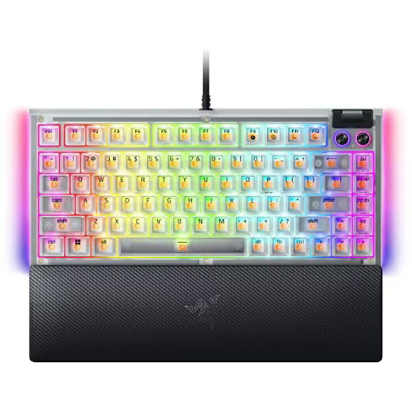 【尖んがり10倍】 Razer 鍵盤 BlackWidow V4 75% RZ03-05003500-R3M1 [Phantom White] [キーレイアウト：英語/75% レイアウト 手当たり取り替えっこ：力学的 インター人間の顔：USB テンキー：なし(テンキー受け答え)] 【P10倍】
