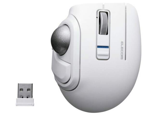 【ポイント10倍】 エレコム マウス M-MT1MRSWH [ホワイト] [タイプ：トラックボール インターフェイス：Bluetooth Low Energy/無線2.4GHz その他機能：着脱式レシーバ ボタン数：5ボタン 重さ：77g] 【P10倍】