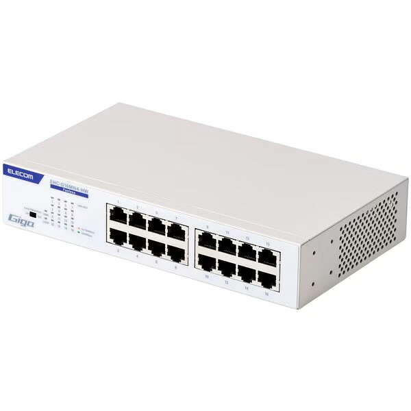 【尖んがり10倍】 エレコム スイッチングこしき(網状組織こしき) EHC-G16MN4-HW [白いこと] [遷らすす早さ：10BASE-T(10Mbps)/100BASE-TX(100Mbps)/1000BASE-T(1000Mbps) 界面数：16 スイッチングファブリック：32Gbps ワット数内蔵：○] 【P10倍】