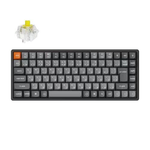 【尖んがり10倍】 Keychron 鍵盤 K2M-J4-JIS バナナの木軸 [キーレイアウト：日本語87/75%レイアウト 足がかり取り替えっこ：力学的 インター人間の顔：USB/Bluetooth テンキー：なし(テンキー受け答え)] 【P10倍】