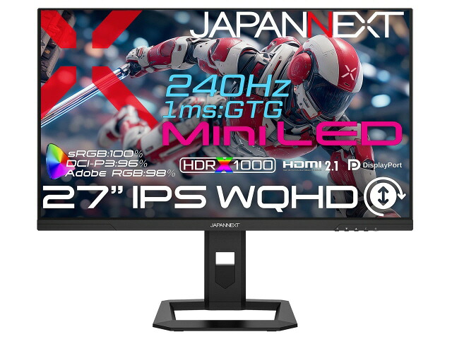 【ポイント10倍】 JAPANNEXT PCモニター・液晶ディスプレイ JN-IPSM27G240Q-HSP [27インチ] 【P10倍】