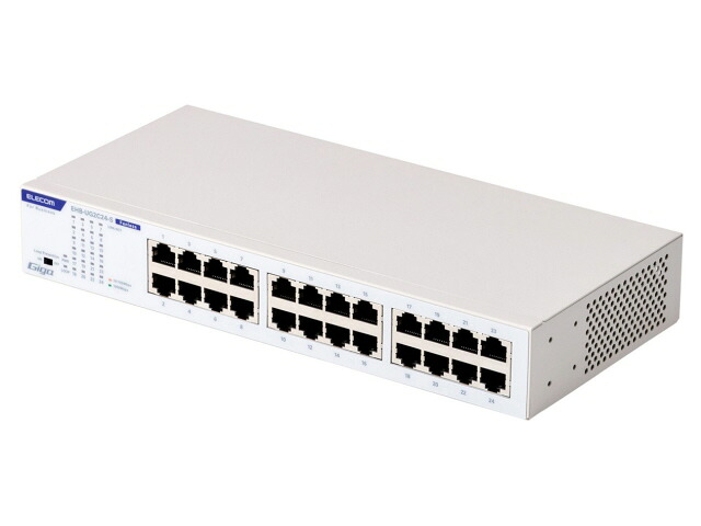 【尖んがり10倍】 エレコム スイッチングこしき(網状組織こしき) EHB-UG2C24-S [白いこと] [移らす速力度：10BASE-T(10Mbps)/100BASE-TX(100Mbps)/1000BASE-T(1000Mbps) 界面数：24 スイッチングファブリック：48Gbps ワット数内蔵：○] 【P10倍】
