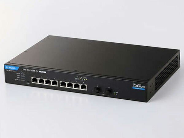 【ポイント10倍】 エレコム スイッチングハブ(ネットワークハブ) EHB-SQ2B08F-PL [ブラック] [転送速度：100BASE-TX(100Mbps)/1000BASE-T(1000Mbps)/2.5GBASE-T(2500Mbps) ポート数：8 スイッチングファブリック：80Gbps PoE対応：○ 電源内蔵：○] 【P10倍】