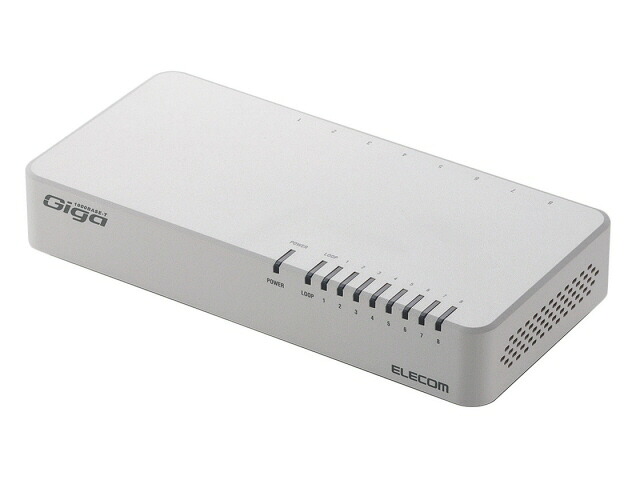 【ポイント10倍】 エレコム スイッチングハブ(ネットワークハブ) EHC-G08PN2-JW [ホワイト] [転送速度：10BASE-T(10Mbps)/100BASE-TX(100Mbps)/1000BASE-T(1000Mbps) ポート数：8 スイッチングファブリック：16Gbps 電源内蔵：○] 【P10倍】