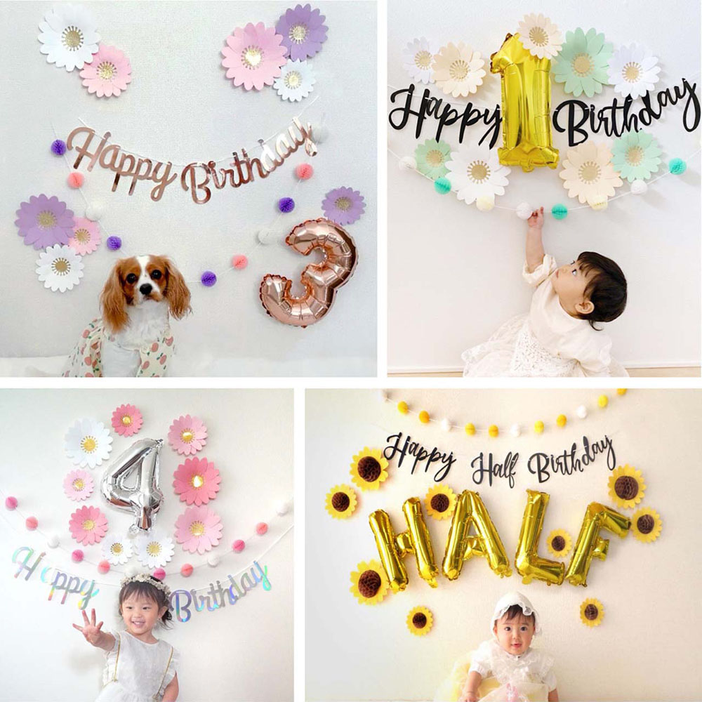クリスマス特集22 ハーフバースデー 飾り 100日祝い 飾り付け 1歳 2歳 女の子 男の子 セット 誕生日 バースデー 6ヶ月 花 フラワー お食い初め 正月 ガーランド レターバナー 100日 お祝い 記念日 かわいい 凛花 Ycp Regalo Taibachlibrary Org Uk