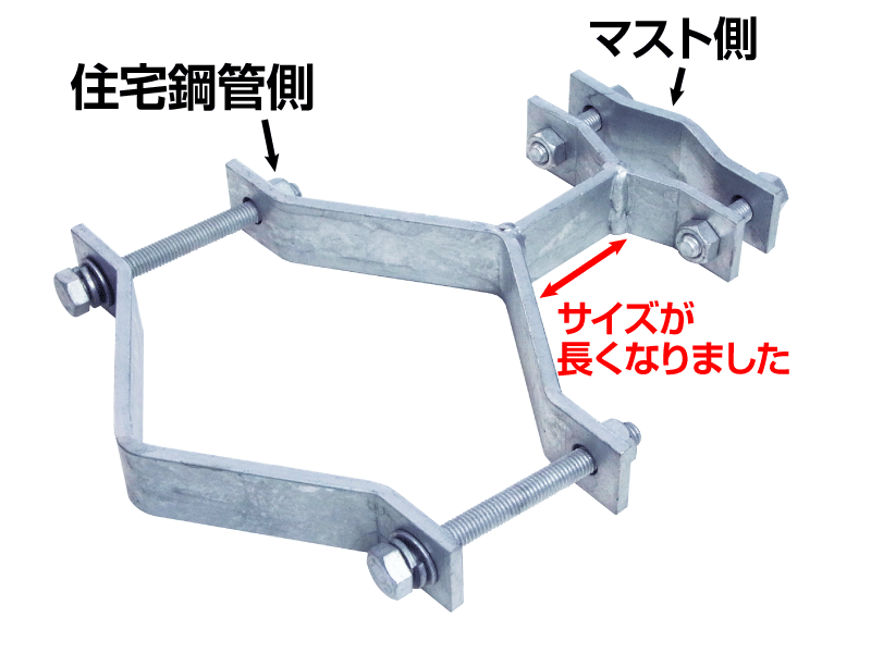 楽天市場 住宅用鋼管柱用 アンテナマスト支持金具 スッキリポール対応型 アンテナポール取付金具 E1684 Yct3 You ユープラス株式会社