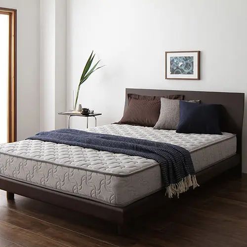 シングルベッド マットレス 長さが短い 日本国産 グレー 幅97cm 長さ180cm 体圧分散 平行配列 キルト素材 真空圧縮ロール梱包 コンパクト 抗菌防臭