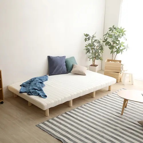 すのこベッド セミダブルベッド マットレスベッド 脚付き 天然木使用 シンプル 頑丈 ホワイト 幅120cm 長さ195cm ホワイト ホワイト ブラウン ネイビー