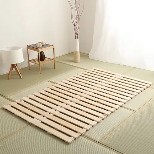 セミダブルベッド すのこ臥榻 置き目臥榻 折りたたみ臥榻 渦巻形印字機 生まれながら木当て嵌める 牢固たる パウダーコンパクト 白いこと 幅120糎 長さ197糎