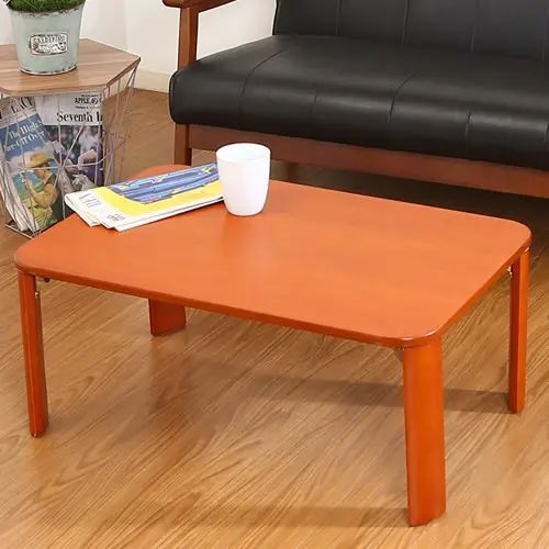 [リビングテーブル] 幅75cm 折りたたみ 天然木使用 シンプル コンパクト ナチュラル アジアン ローテーブル サブテーブル コンパクト 省スペース ブラウン フェルト付き メインテーブル 来客用 面取り加工