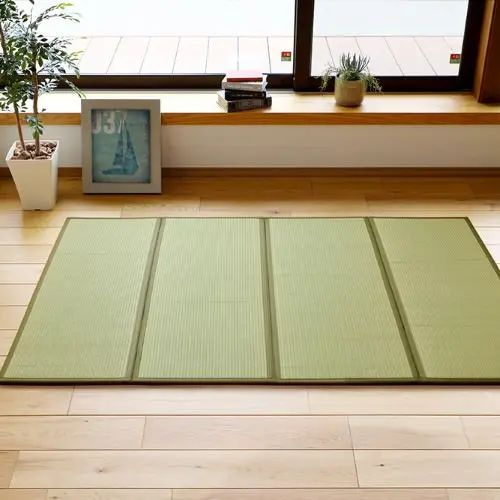 [マットレス] 畳 い草 ダブル 幅140cm ロング 片面仕様 厚型 四つ折り 消臭効果 騒音抑制 湿度調整 集中力UP 空気浄化 湿気対策 クッション性 和室 コンパクト 省スペース 高機能 天然素材