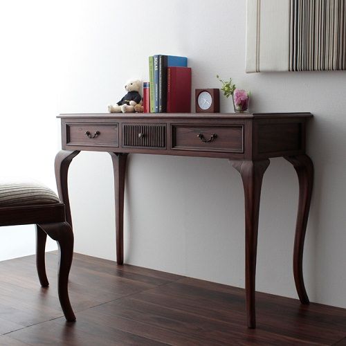 楽天市場】コンソールテーブル 猫脚 天然木 引き出し 完成品 幅106.5cm