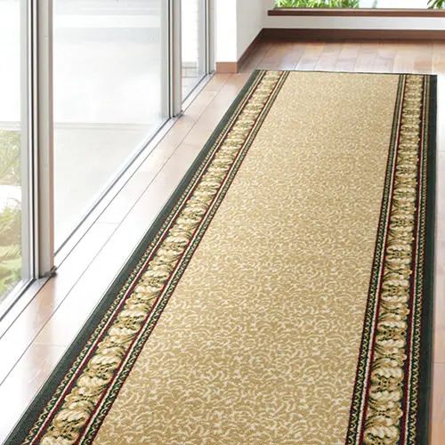 廊下敷 ラグ 幅80cm 長さ700cm 滑り止め加工 ウォッシャブル 裏面不織布 遮音効果 ベージュ