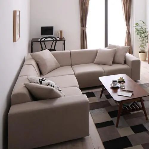 3人掛け以上 コーナーソファセット こだわりの高品質 ロータイプ 国産 幅130cm ベージュ ブラウン 軽量 肘掛け 脚付き 取り外し可能 クッション付き
