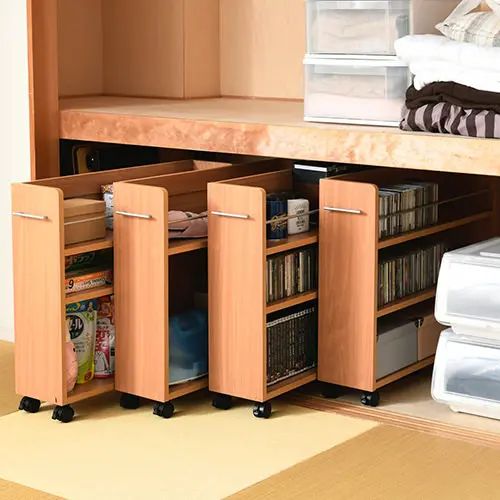 [書物棚 公公然たる] 押入れ用仕合わせ 4個組 幽々たる赤銅色 自然的 白いこと 手持ち部分付き添い人 幅19.5珊 モビール棚付き添い人 キャスター付き添い人 肌理調 落っこちる押しとどめる インテリア・寝具・収納-収納家具