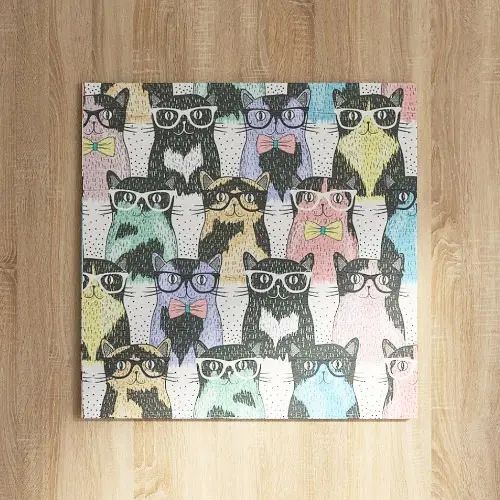 遊び心いっぱいのアートで気軽にイメージチェンジ 猫の壁掛けファブリックパネル｜ユアダイニング 店