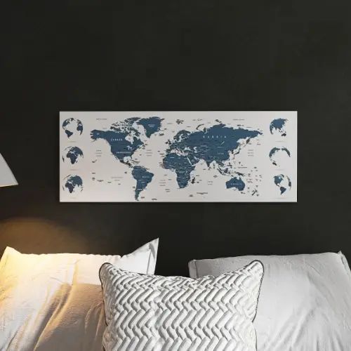 [30&times;78.5]とてもシンプルでおしゃれな 世界地図のウォールデコ｜ユアダイニング 店