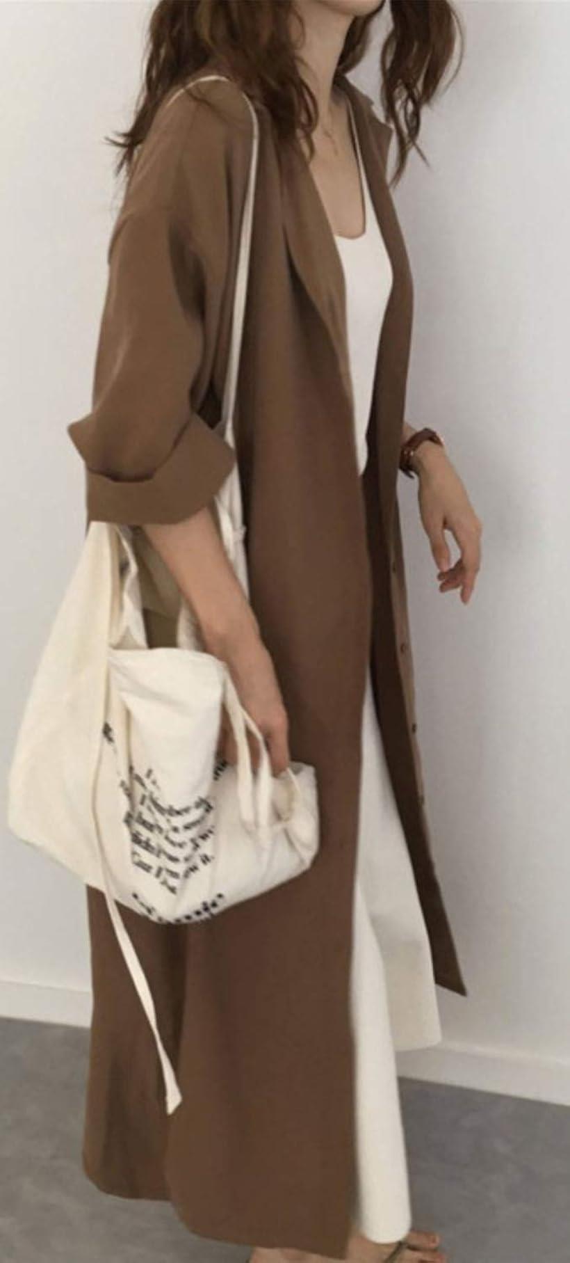 楽天市場 シーポンブラウン 女性らしい エレカジ ロング丈 羽織系 コートワンピ ブラウン ブラウン L Reapri