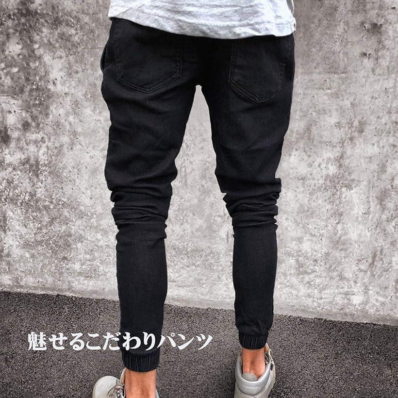 楽天市場 デニムパンツ タイトジーンズ スキニーパンツ ストレッチ ダメージ バイクジーンズ スエットパンツ ブーツカット リペア加工 メンズ Xlサイズ ゆるい ゆるめ ブラック 31インチ Xlサイズ相当 Reapri