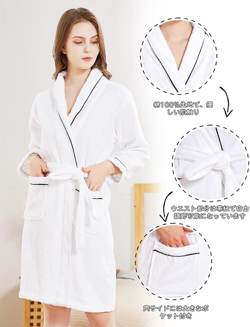 バスローブ タオル地 レディース 綿100 ガウン 風呂上がり 部屋着 バスローブ タオル地 レディース 綿100 ガウン 風呂上がり 部屋着