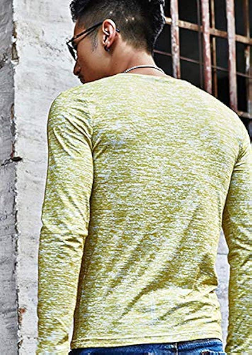 楽天市場 長袖 Vネック カットソー ロング Tシャツ インナー ロンt メンズ グリーン Xxl 日本サイズxl相当 Reapri