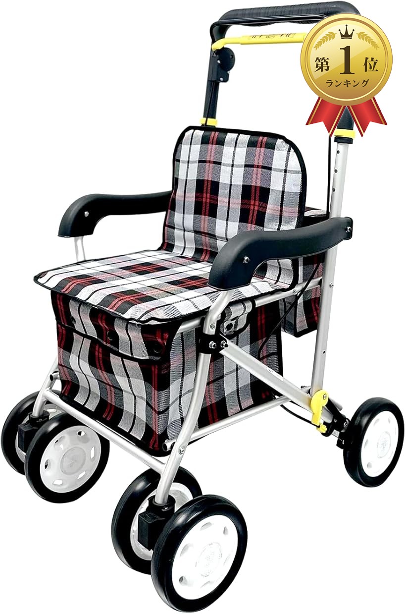 【ランキング1位入賞】ケア・ペアレント Care-Parent シルバーカー アルミ製 折りたたみ 軽量 手押し車 CP-01R (赤い, 赤い)