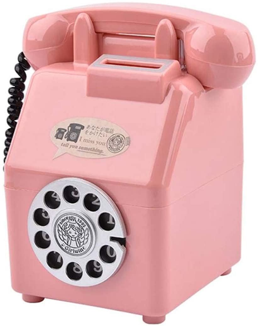 楽天市場 貯金箱 公衆電話 ダイヤル式 レトロ 小銭 おもしろ おもちゃ 玩具 ピンク Reapri
