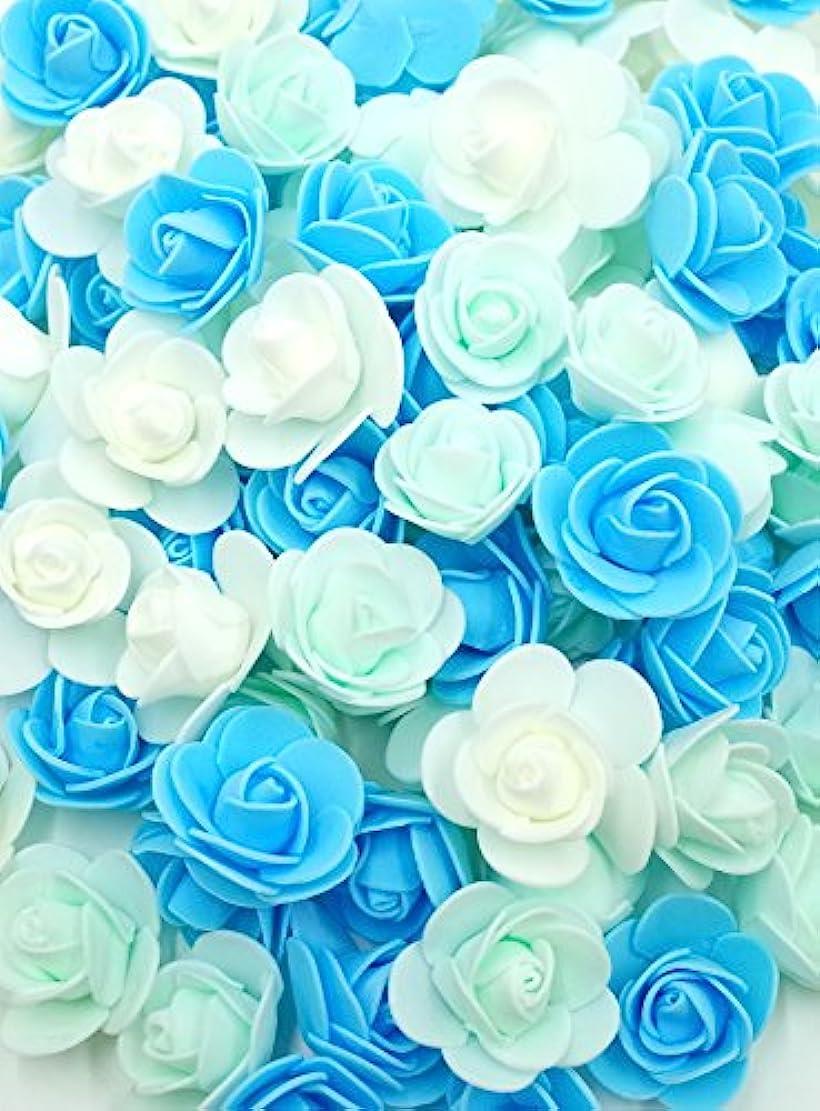 楽天市場 造花 花部分 のみ 薔薇 ローズ 100個 セット ブライダル パーティー ミックスブルー Reapri