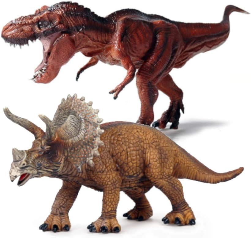 楽天市場 恐竜 レッド ティラノサウルス トリケラトプス フィギュア おもちゃ 2体 セット 30cm 口 開閉 リアル 模型 自立 誕生日 景品 プレゼント に Trex Tricera Reapri