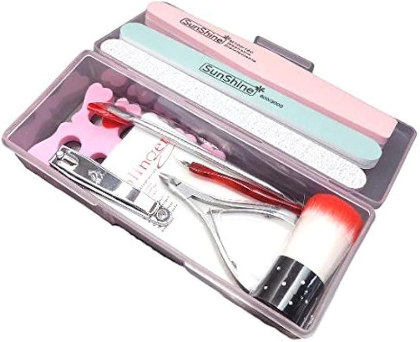 楽天市場 ネイルケアセット ネイル用品 甘皮処理 ネイルファイル キューティクルニッパー メタルプッシャー 爪切り 甘皮爪切り ダストブラシ 収納ケース 10セット Reapri