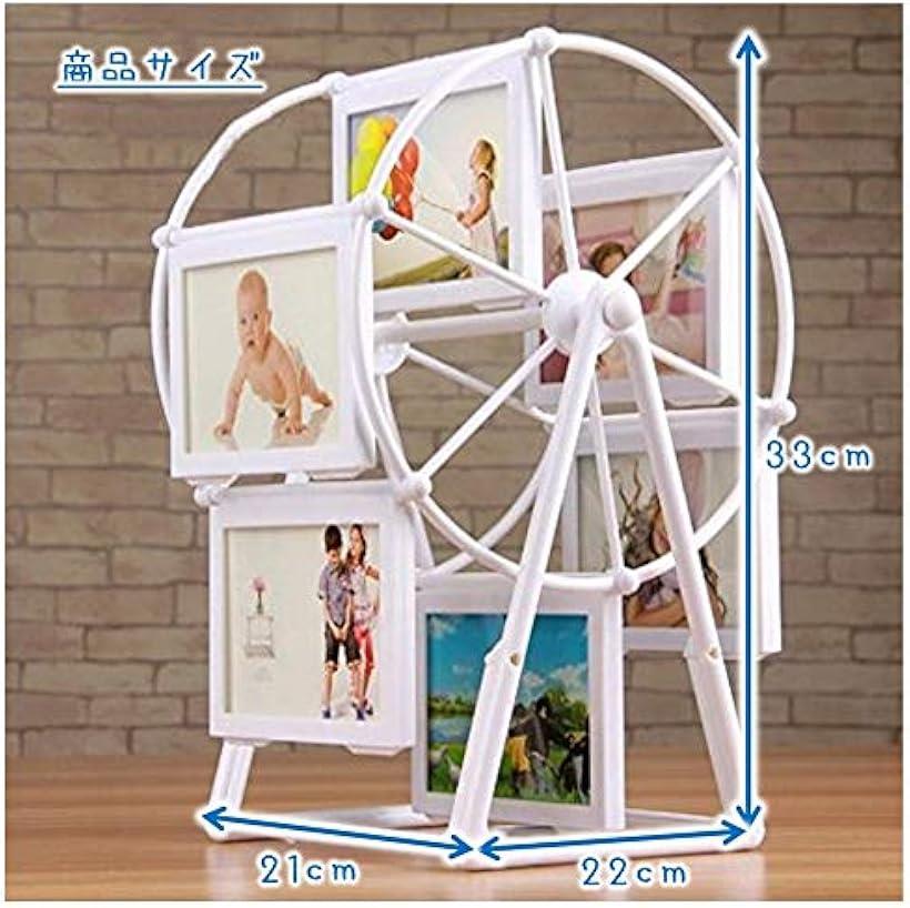 楽天市場 回転 フォト フレーム 観覧車 写真立て 360度 回る 12枚 収納 ベビー メモリアル ギフト 卒園式 シンプル 5インチ Reapri