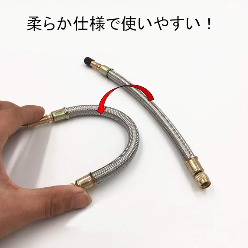 楽天市場 エアバルブ 延長アダプター S型 タイヤ 空気入れ エア入れ エアーバルブ 米式バルブ バイク 自転車 二輪 四輪 汎用 Reapri