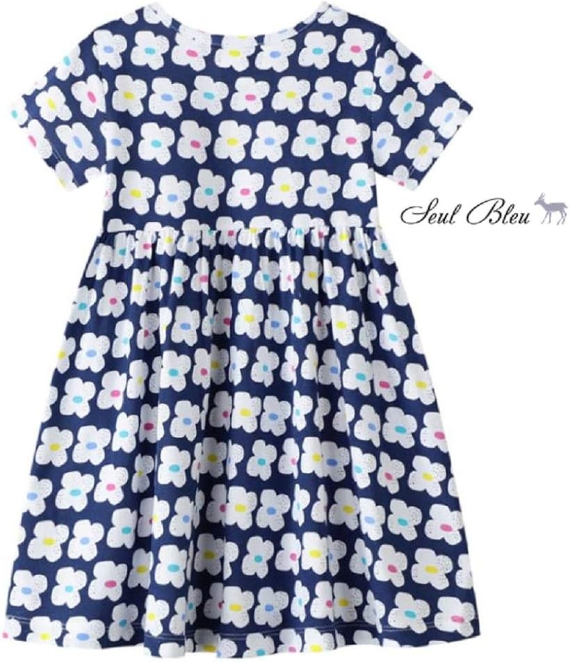 楽天市場 セウルブルー 手作り ヨーロッパ デザイン ワンピース 90 140 Cm 2才 10才 大きな 刺繍 アップリケ キッズ ガールズ 子供服 ベビー 青 白い花 ホワイト花 110 Reapri